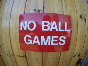 NO BALL GAMES, Sign